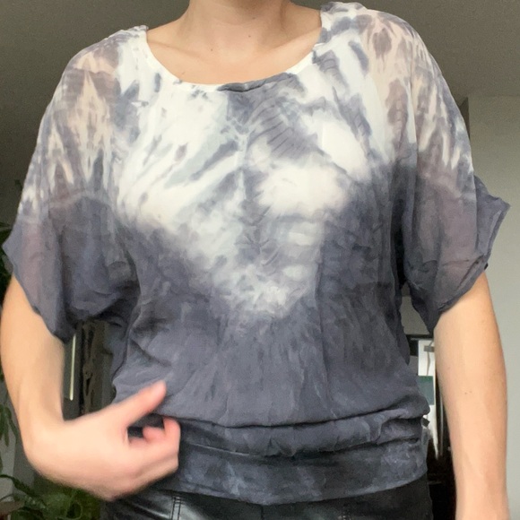Anthropologie 100% Silk Tie Dye Airy Blouse - Picture 3 of 11
